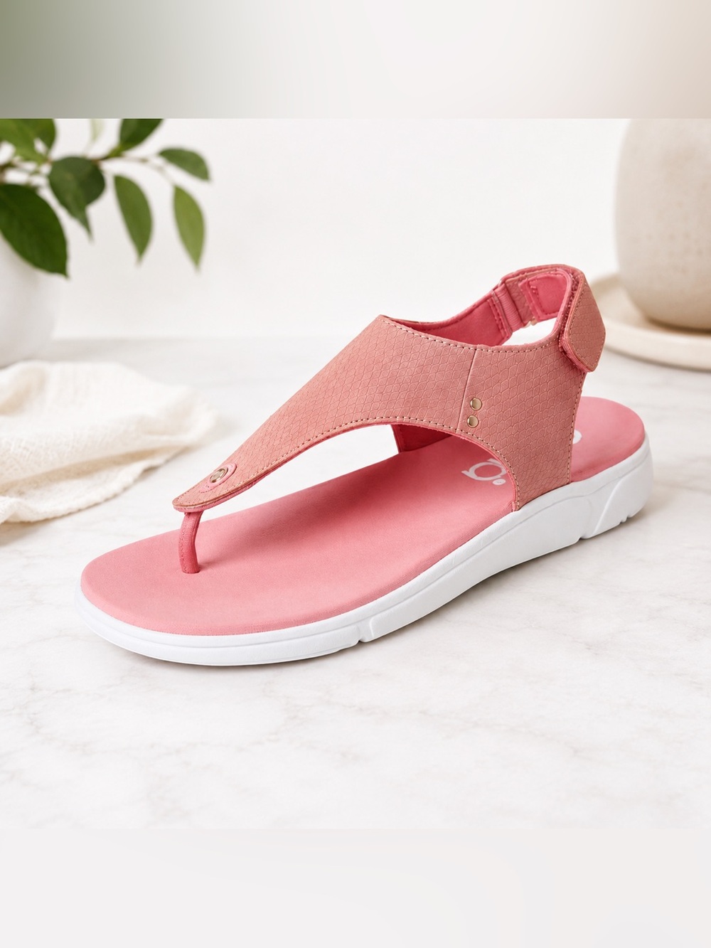 Ryka Margo Sport Sandals Womens 10 Pink Walking Comfort Velcro Thong